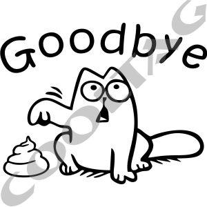 Simon's Cat Goodbye Toilet Stickers Decals