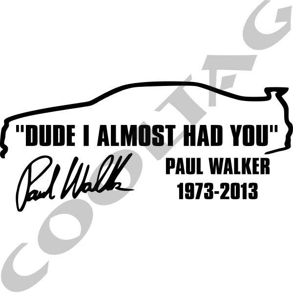 Paul Walker 007 Stickers Decals